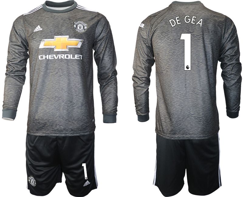 Men 2020-2021 club Manchester united away long sleeve #1 black Soccer Jerseys
